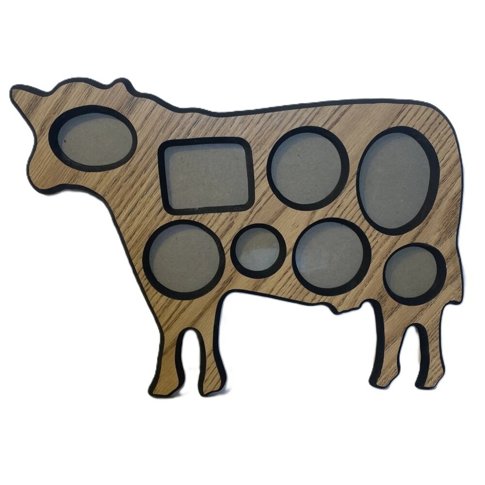 Frame It 13 in x 17 in Vintage Wooden Cow Multi Photo Frame Farm Animal